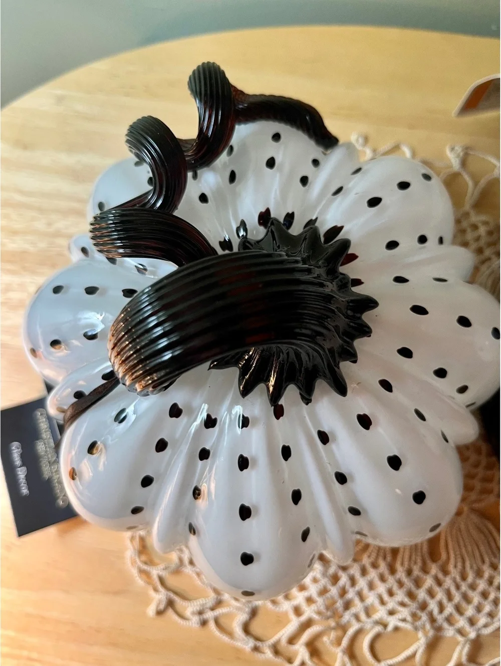 Christian Serrano Glass Pumpkin Halloween Decor Set - Orange & White